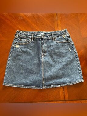 Old Navy Distressed Denim Mini Skirt - Blue
